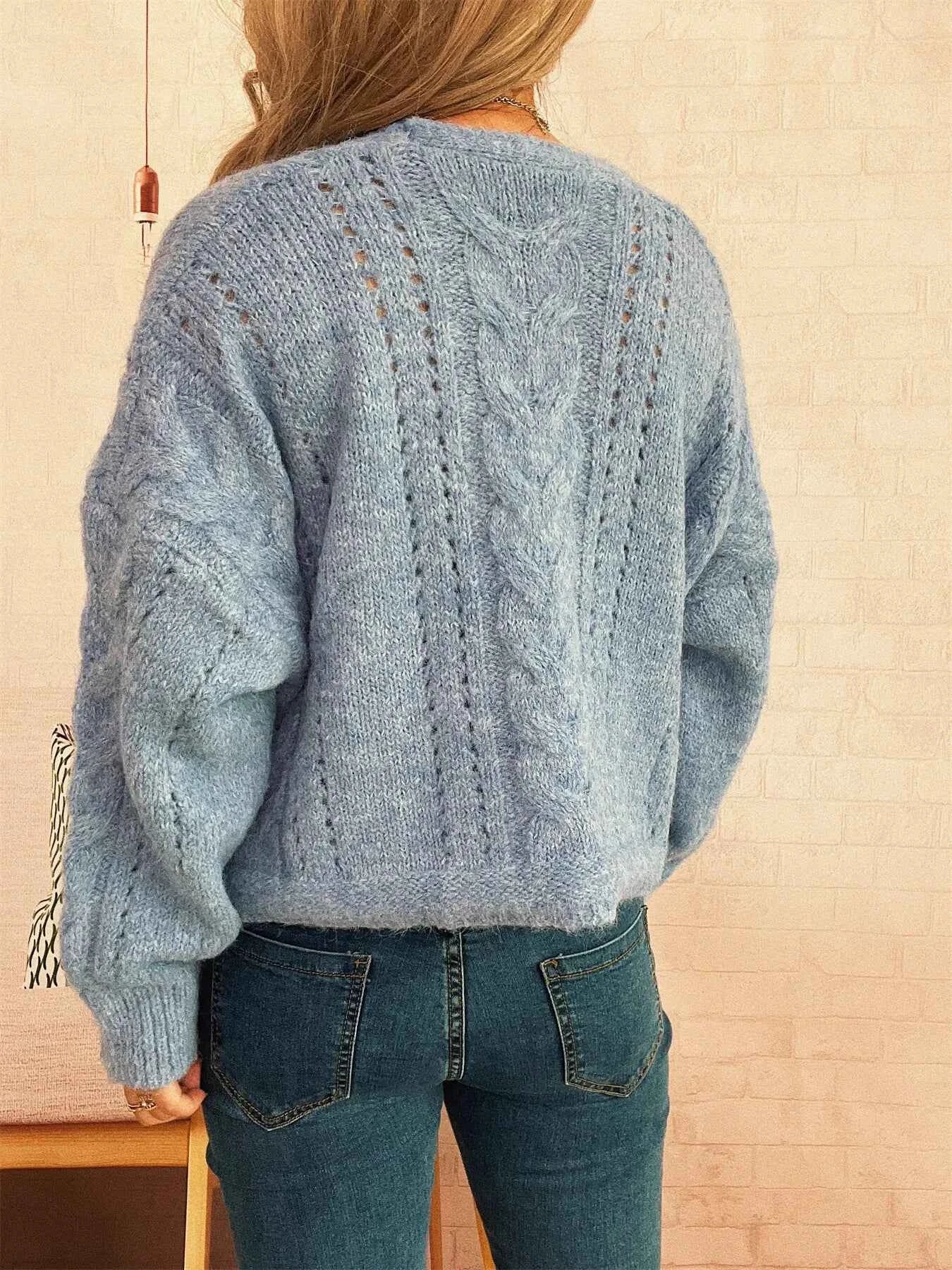 Cable Knit Button-Up Cardigan 600d774269354fd786dbe1d87066c196-Max-Origin