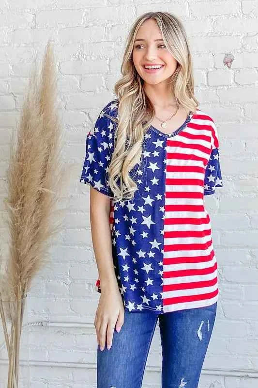 And The Why American Flag Short Sleeve Top RED NAVY 60945640-f288-4f41-b033-d6e6252889e4-Max-Origin