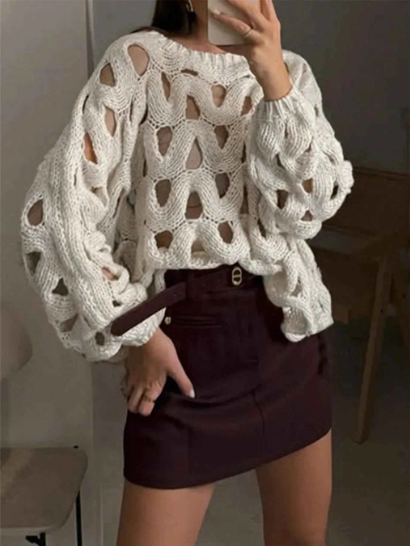Chunky Cable Knit Hollow Out Sweater 60e1c2a47b3242a8ab2d4e596c0c0e83-Max-Origin