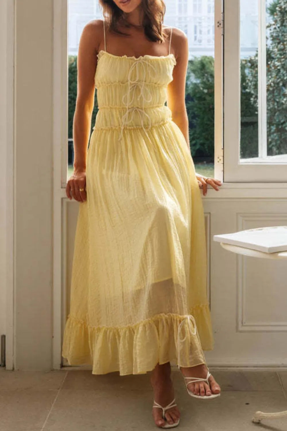 Frill Tied Front Midi Cami Dress 60e35dc8-f16b-48ad-aaff-cc4c5fa66306-Max-Origin