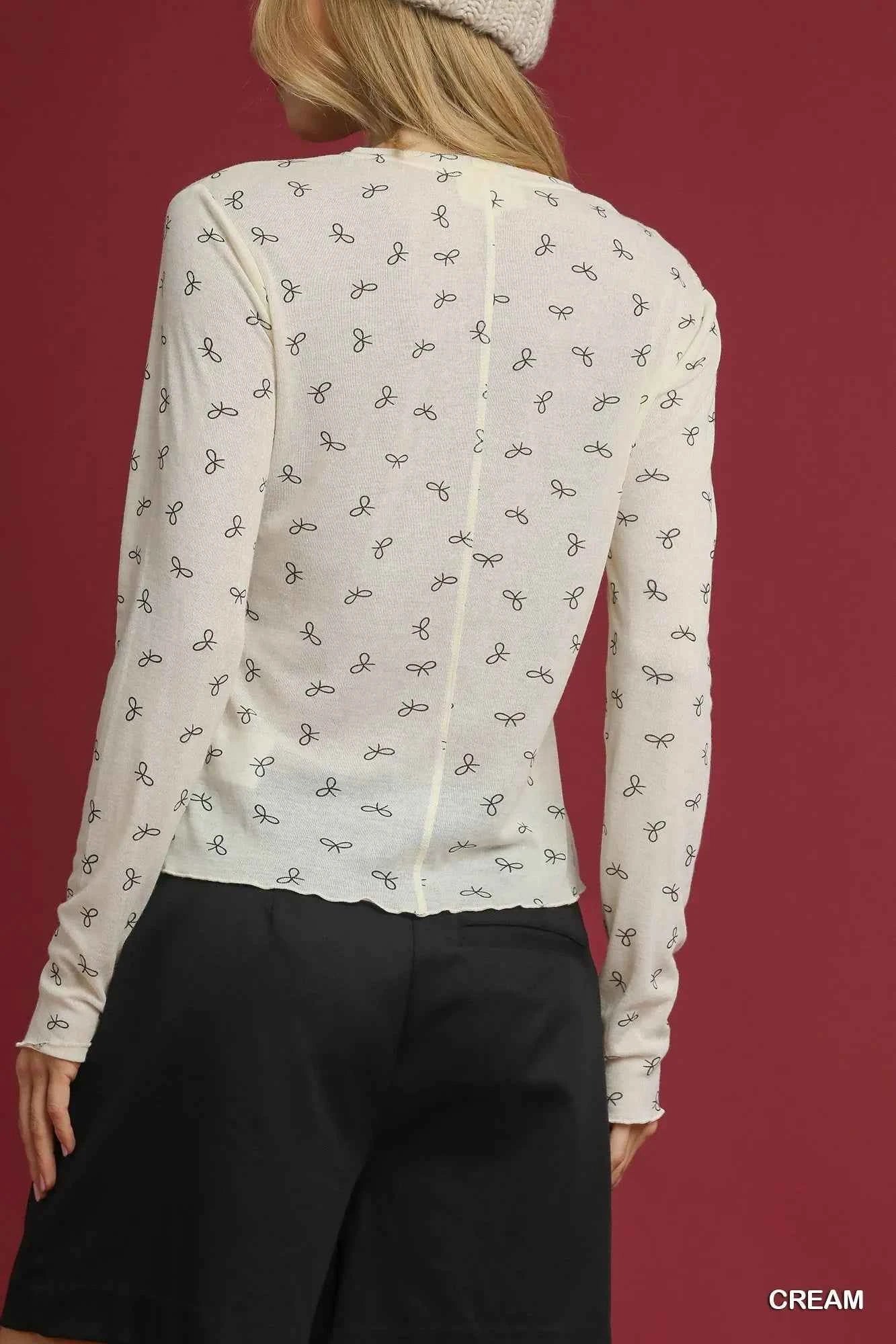 Umgee Bow Print Lightweight Knit Top 612b12f0-9219-4068-8c01-2fd2e6b9113d-Max-Origin