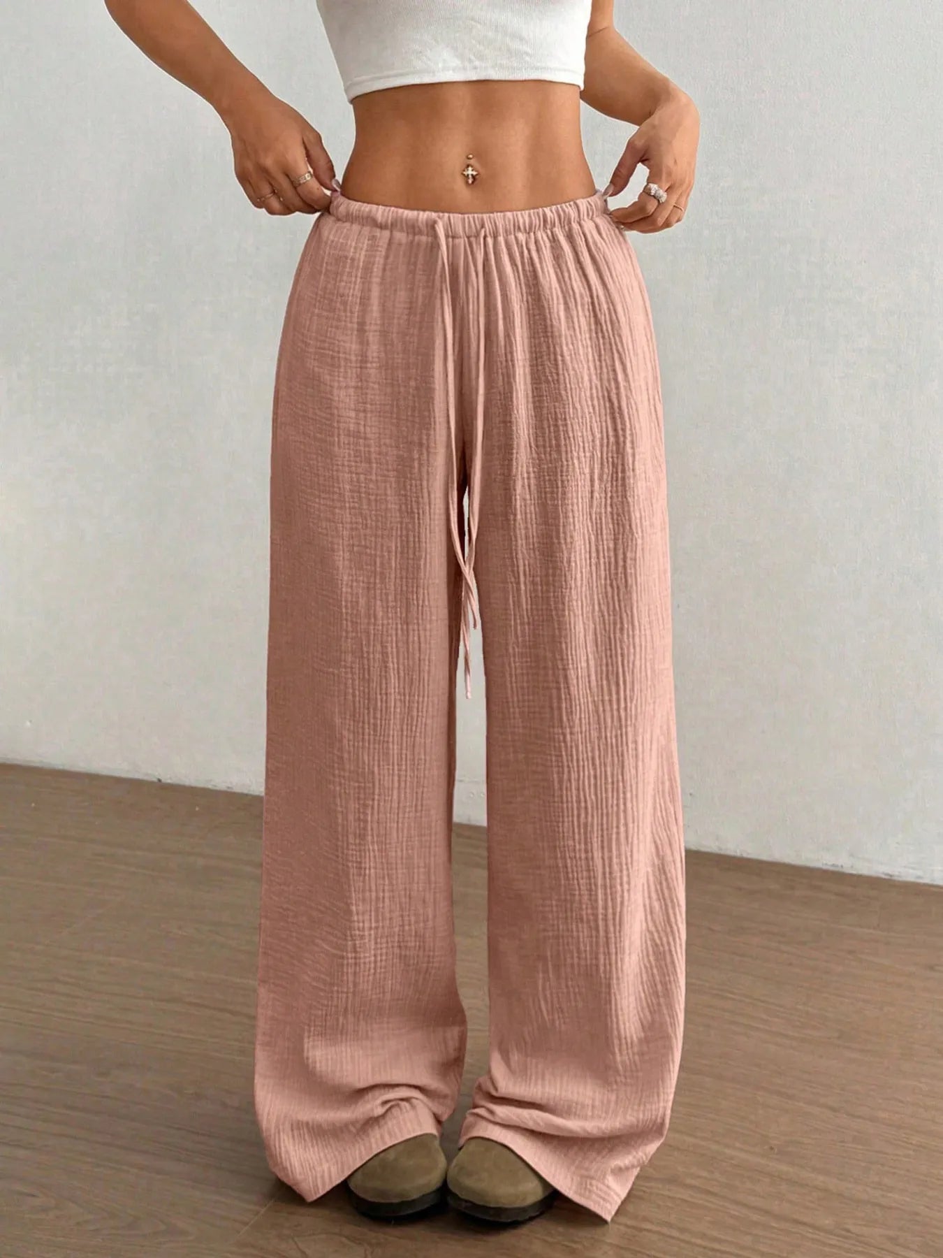 Drawstring Wide-Leg Casual Pants 615db99aa15f416e83915858fa954c3c-Max-Origin