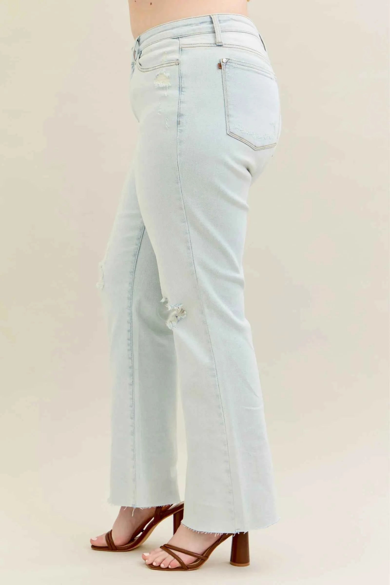 Judy Blue Full Size Destroy & Fray Hem Bootcut Jeans Plus Size 62ec0abd-acbb-4d10-9e0a-7e1affa435ab-Max-Origin