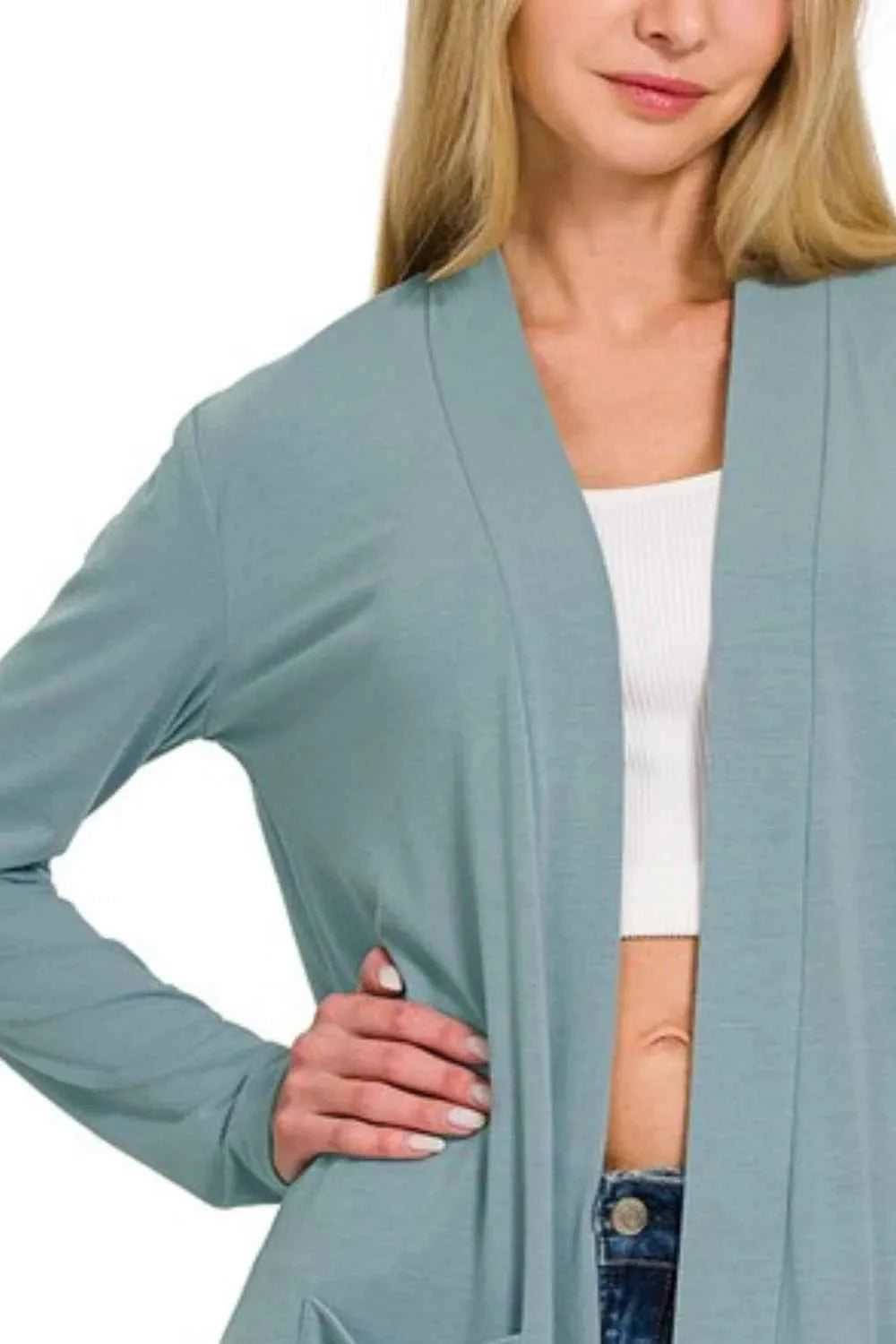Zenana Slouchy Lightweight Open Front Pocket Cardigan 630e13ad-98c4-4fd8-ac0e-e6de815e3896-Max-Origin