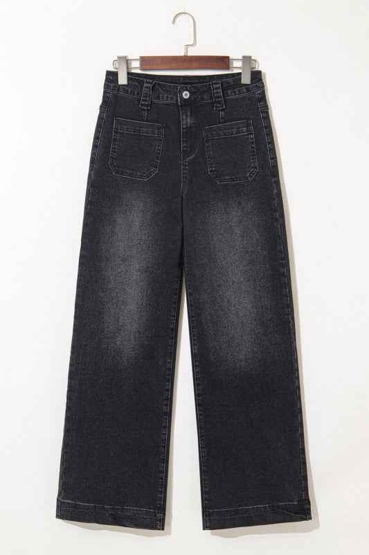 Denim Patch Pocket Wide Leg Jeans 6328b1a8-578d-4d9b-b50f-adaadc730149