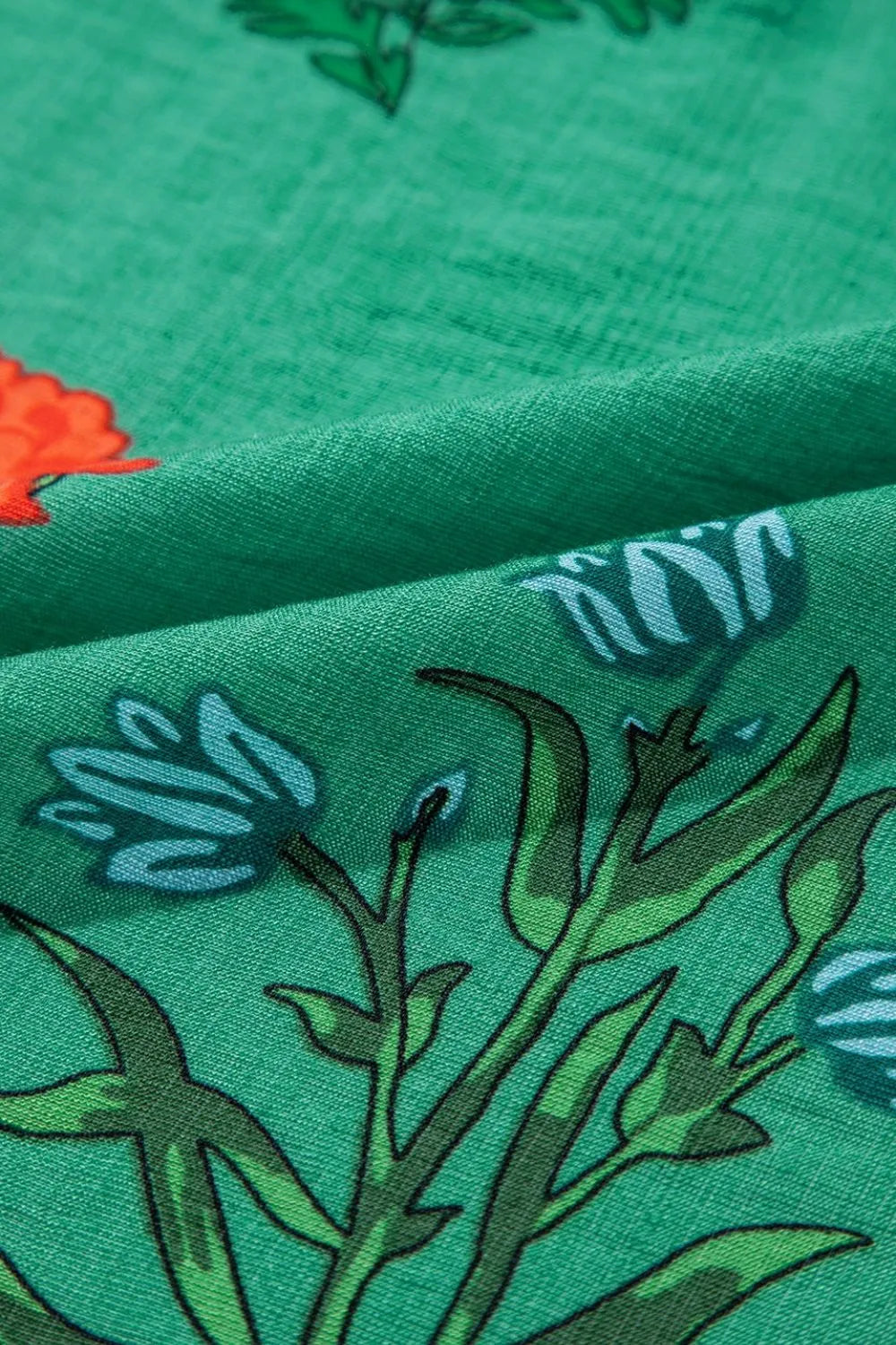 Floral Print Notched Short Sleeve Blouse 63a750b0-6fc6-4b30-9904-321ea8ede7ad-Max-Origin