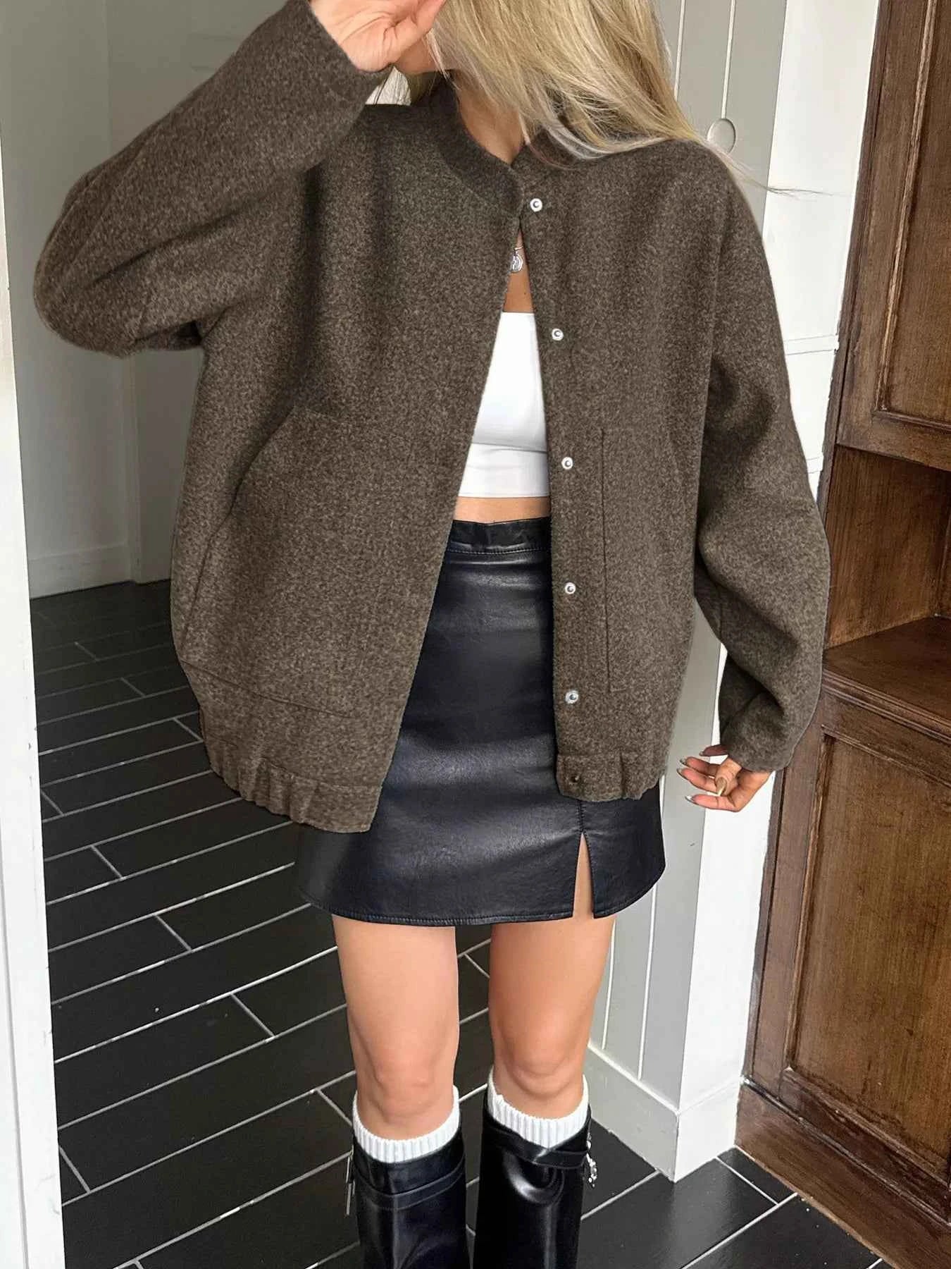 Snap Down Dropped Shoulder Jacket 63fe0477bdd443bb94d161d14a85feb5-Max-Origin