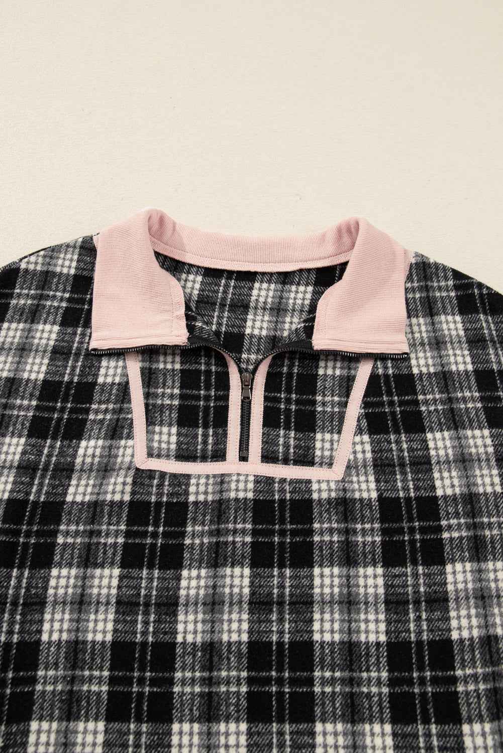 Black Casual Plaid Zipper Long Sleeve Mini Dress 64c97a958b5992b9