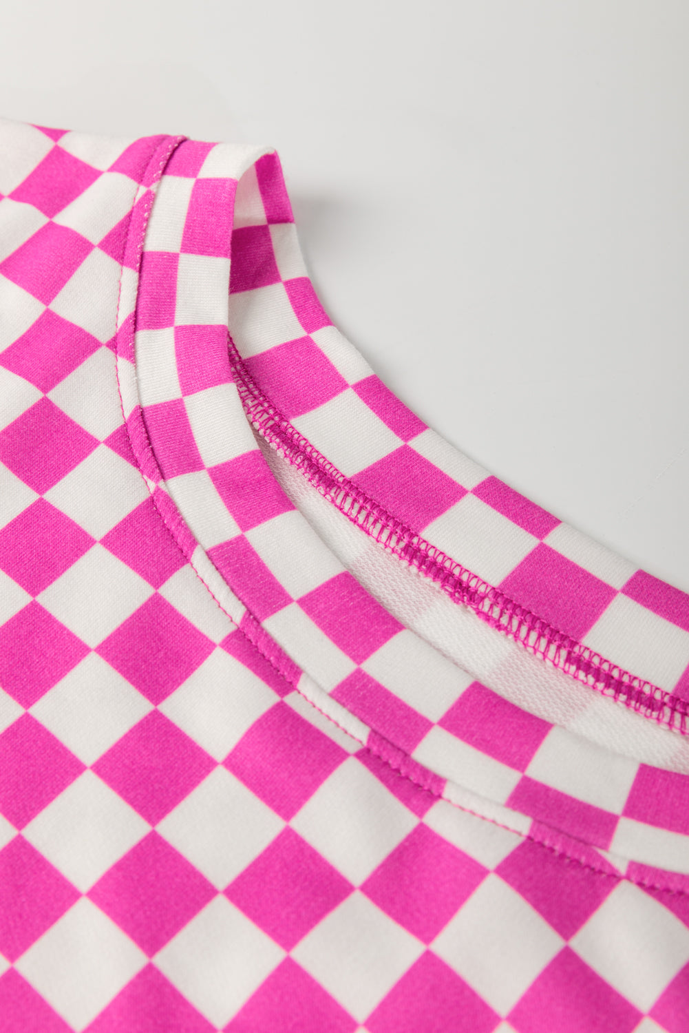 Brown Checkered Top and Drawstring Shorts Pajama Set 663490c838deb623