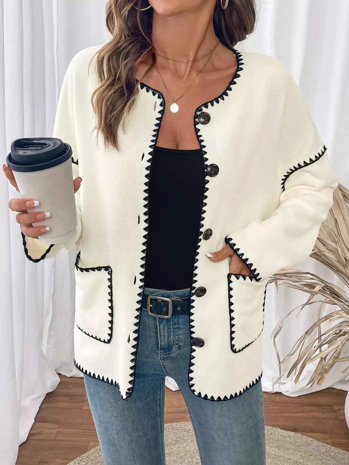 Contrast Trim Button Up Jacket 67a5cf67-bd5a-4297-9587-9211232cf3af-Max-Origin