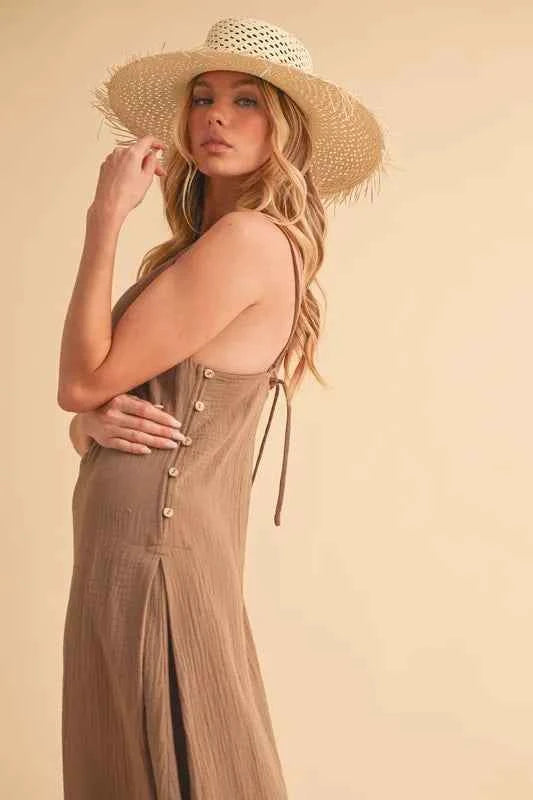 Aemi+Co Side Button Midi Cami Dress 69dd4465d626466683040e73a306f682-Max-Origin