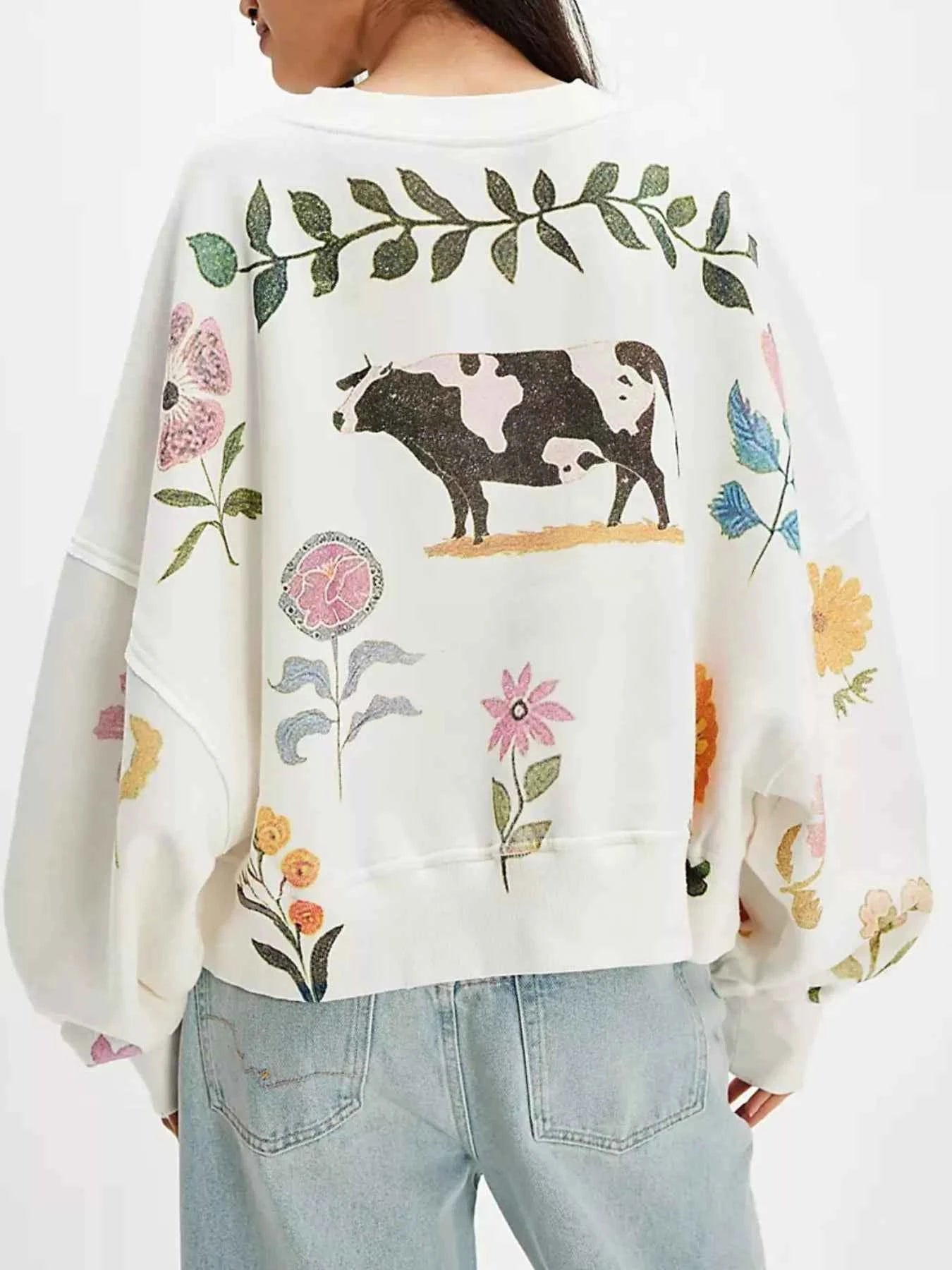 Printed Round Neck Dropped Shoulder Sweatshirt 6acab9ec-8bb2-4c63-aa73-476d6082ab07-Max-Origin