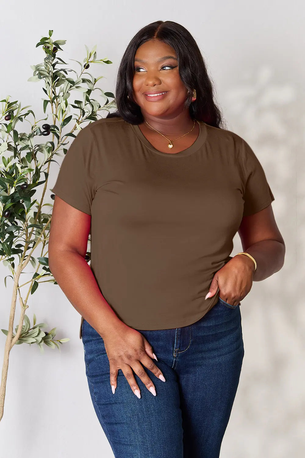 Basic Bae Full Size Round Neck Short Sleeve T-Shirt Plus Size 6ca39ab8df2a499c9e08380c3b7b9fde-Max