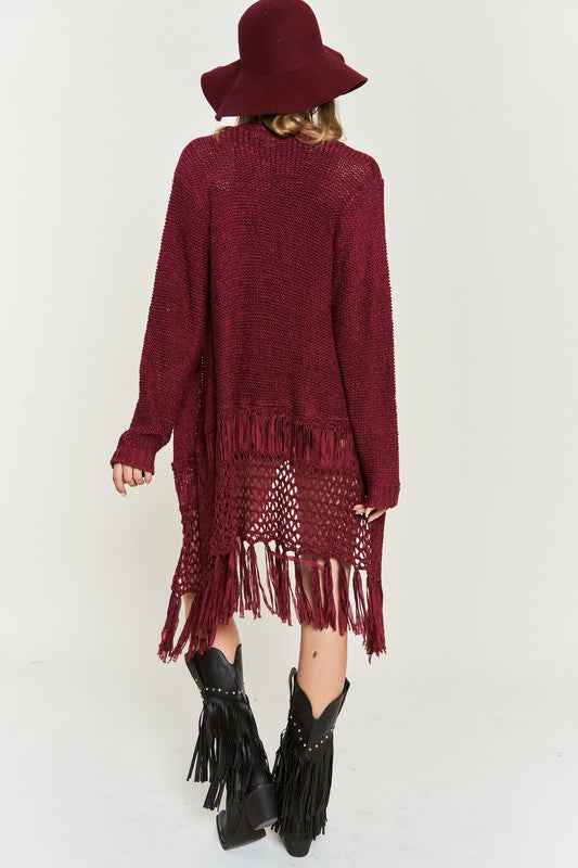 FRINGE KNIT CARDIGAN PLUS KRT1001 6cb18b9e-3ea8-426b-8c7a-031d0b18ac89