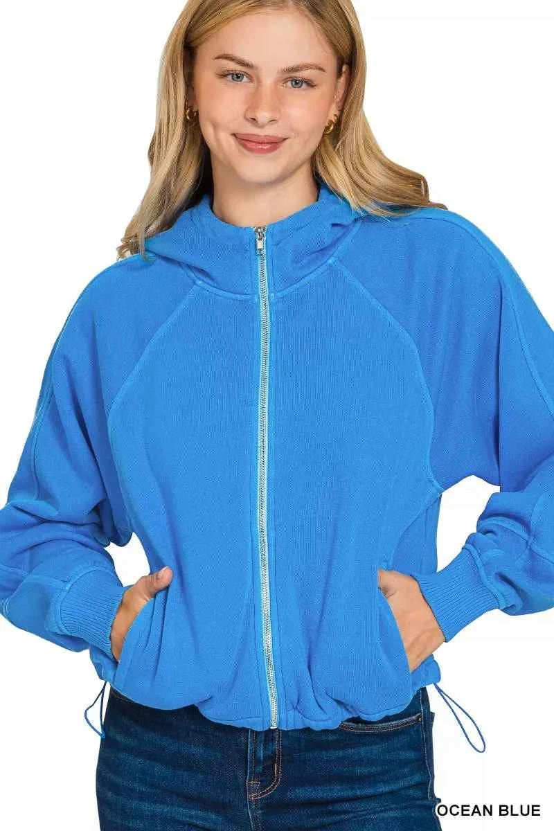 Zenana Fleece Pigment Dye Zip Up Hoodie with Pockets OCEAN BLUE 6d61335823bd4ae5b3f00daa6f98cc13-Max-Origin
