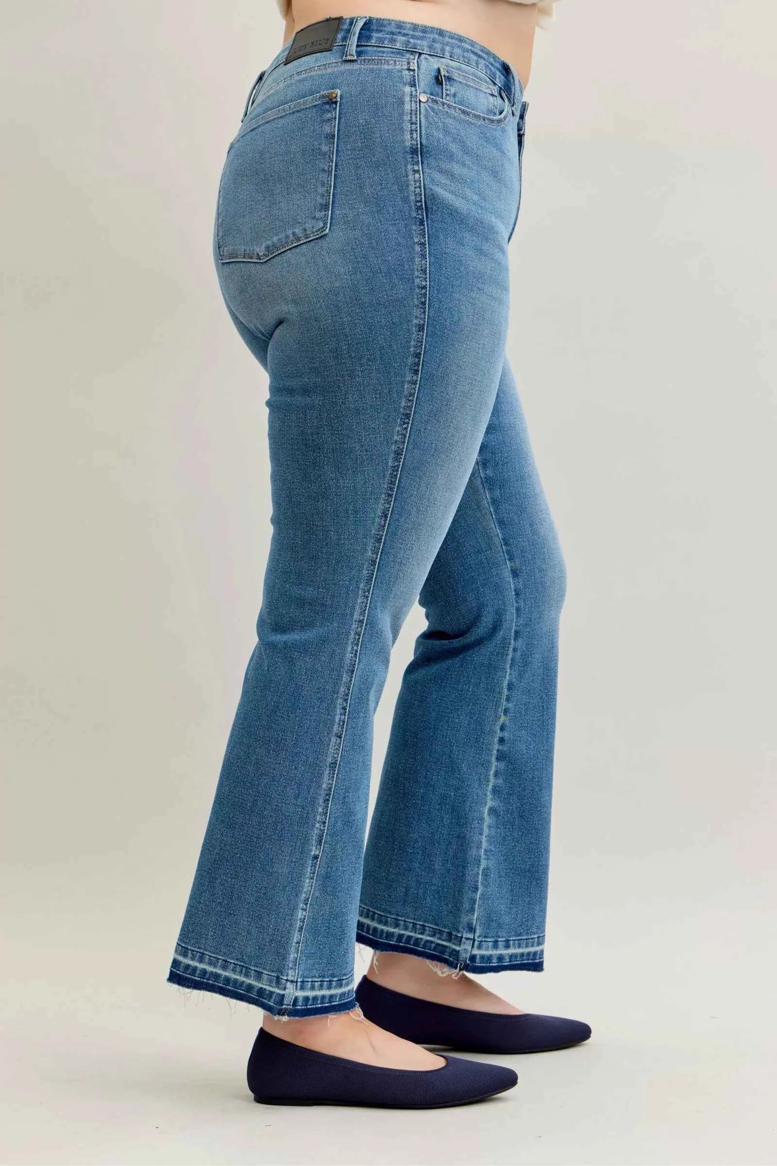 Judy Blue Full Size Mid Rise Slim Bootcut Tummy Control Release Hem Jeans Plus Size 6dd52ff7-994e-4404-9493-5dbb037e8d82-Max-Origin