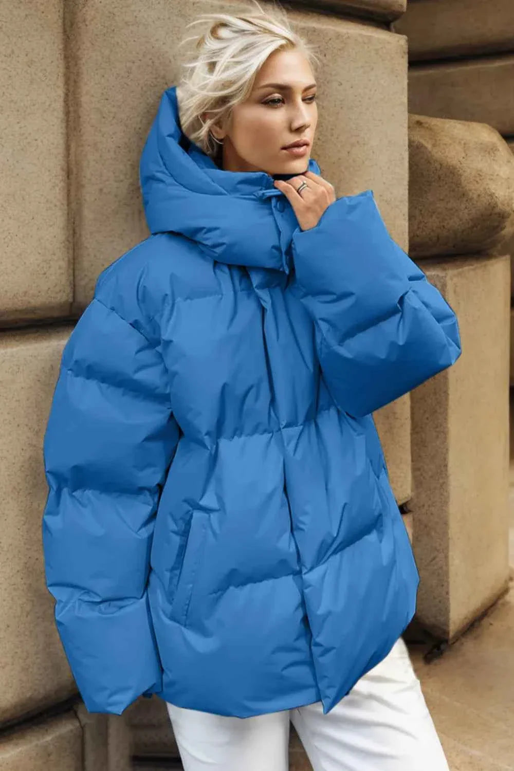 Pocketed Zip Up Hooded Puffer Jacket Sky Blue 6ddb52a7-6c80-445d-a2d3-13f1b86e1c5e-Max