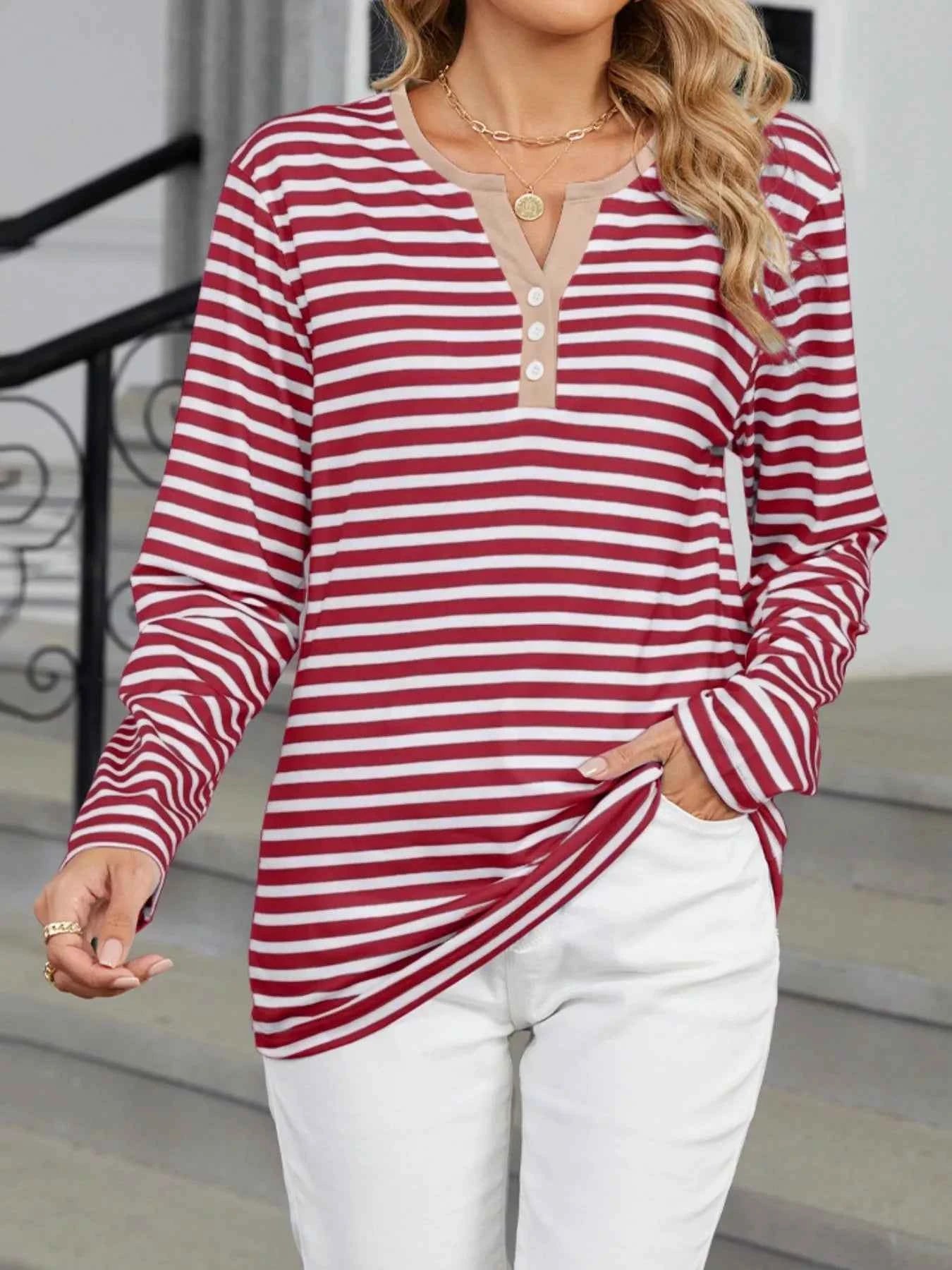 Striped Long Sleeve Henley T-Shirt 6e114c8b-c739-4229-834e-73735617b563-Max-Origin