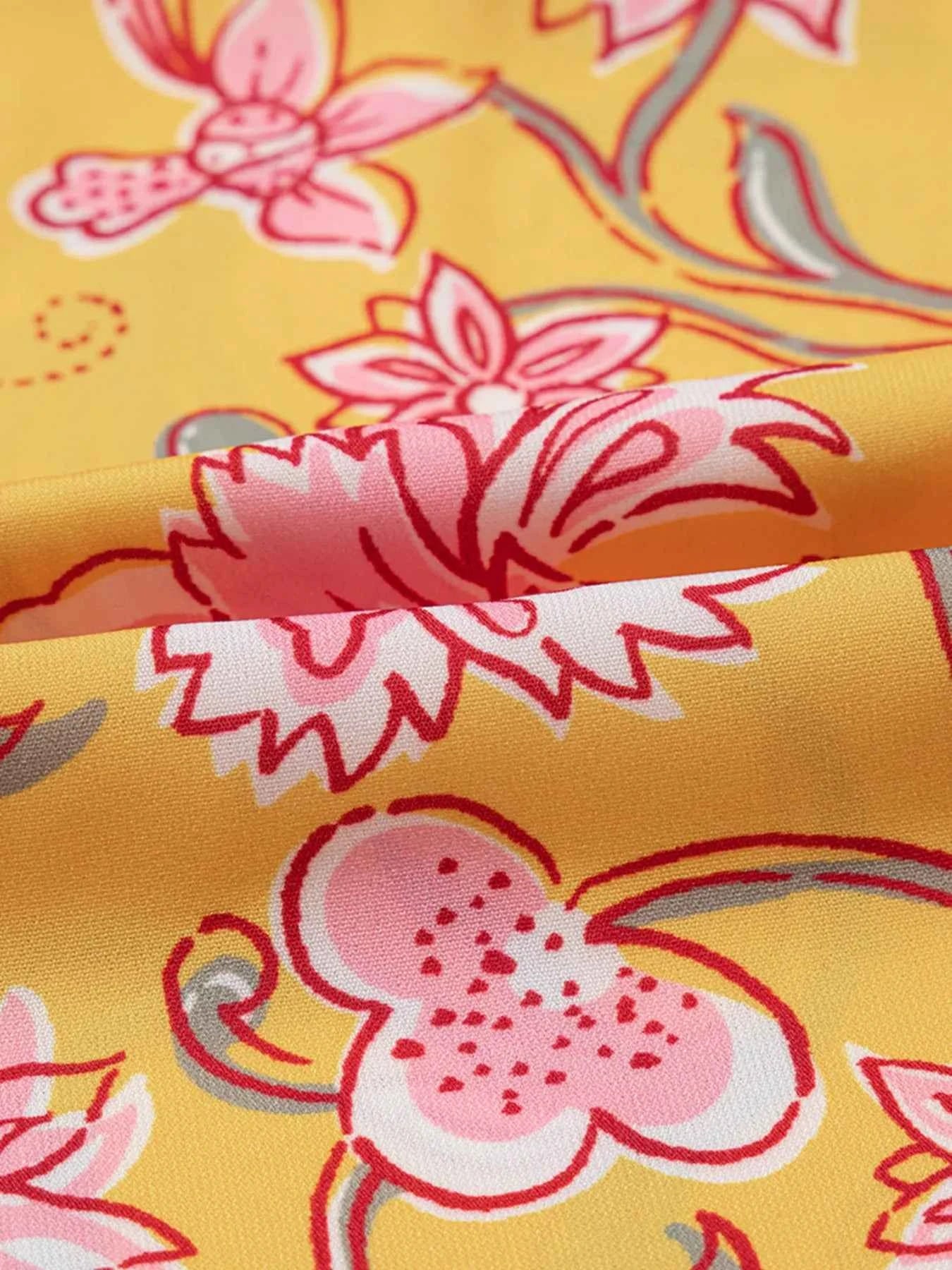 Floral Notched Neck Ruffled Sleeve Casual Blouse 6f240a518edf44d0b49164c0146fb004-Max-Origin