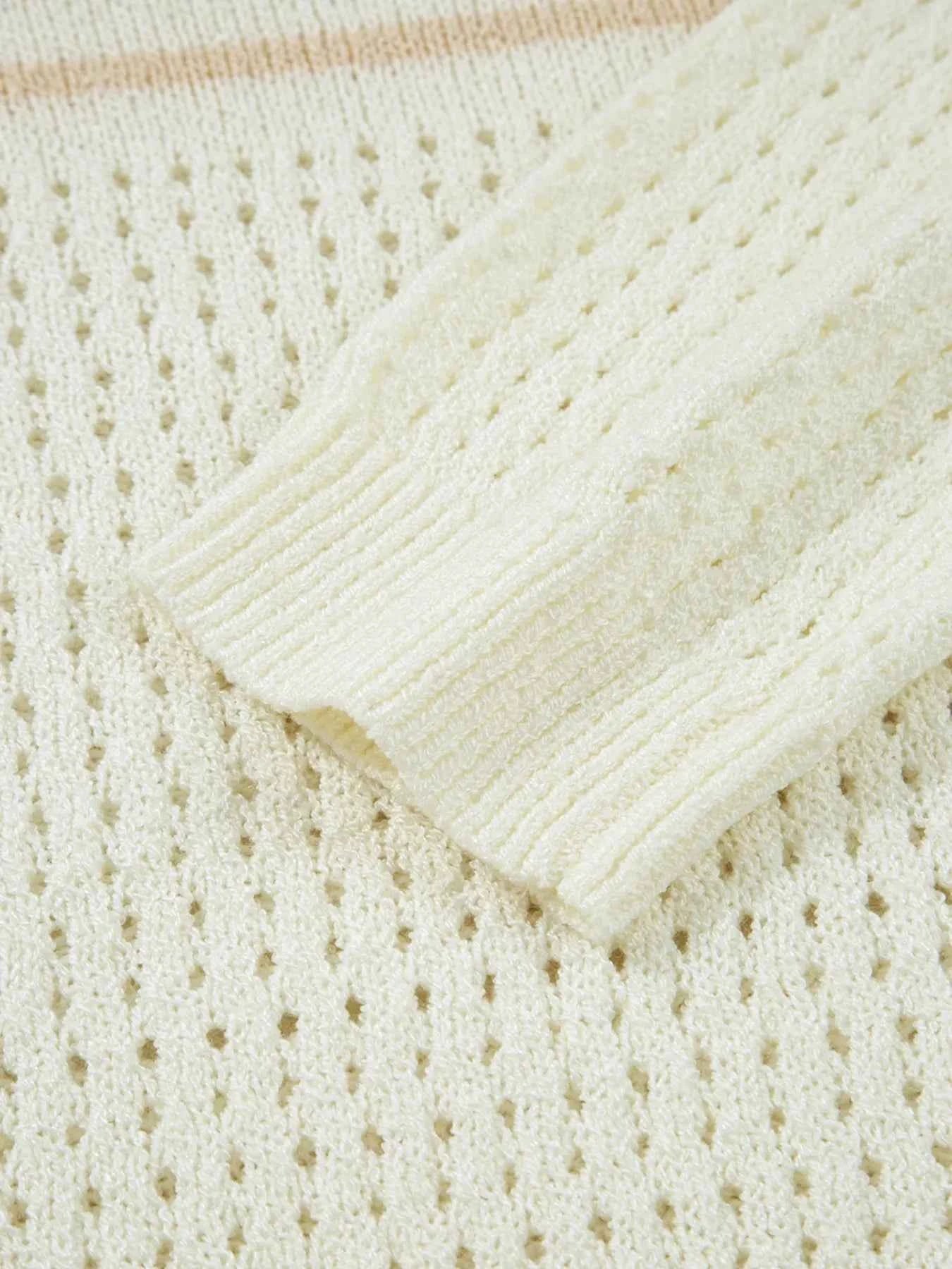 BEACH Hollow Out Knitted Lightweight Dolman Sweater 6f89509c12de49bc8227fd645649a86e-Max-Origin