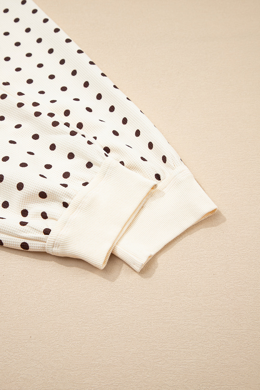 White Polka Dot Print Pullover Drawstring Jogger Pants Pajama Set 6fe0beda2ea273cc