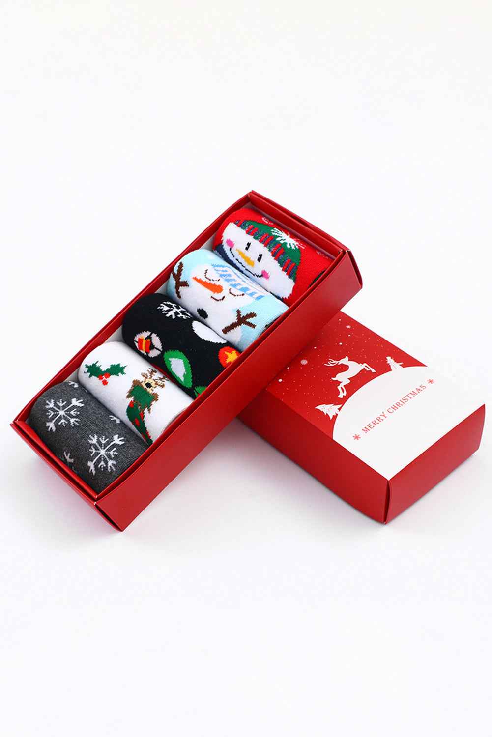 White Christmas Cartoon Pattern Socks Set 71595eb168549faf