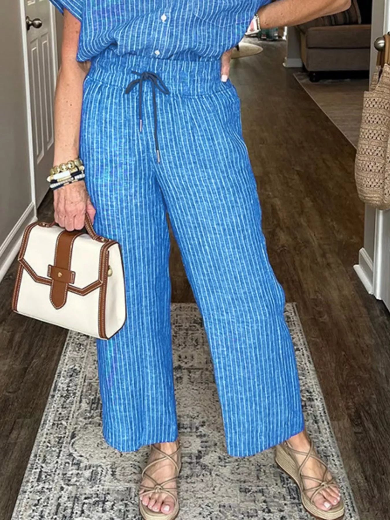 Full Size Striped Button-Up Shirt and Wide Leg Pants Casual Set Plus Size 7430b68e-22a2-478d-b951-17fd22d99b31-Max-Origin