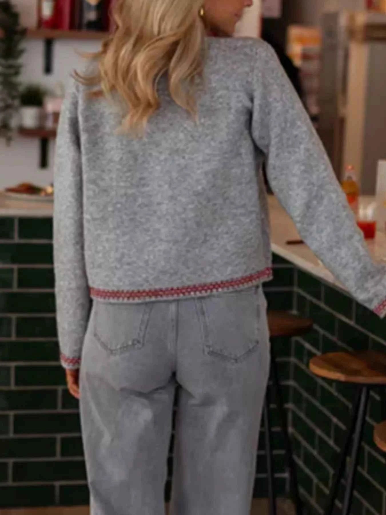 Contrast Trim Button Up Cardigan 7442c9e9dd0541aca521155d846f1498-Max-Origin