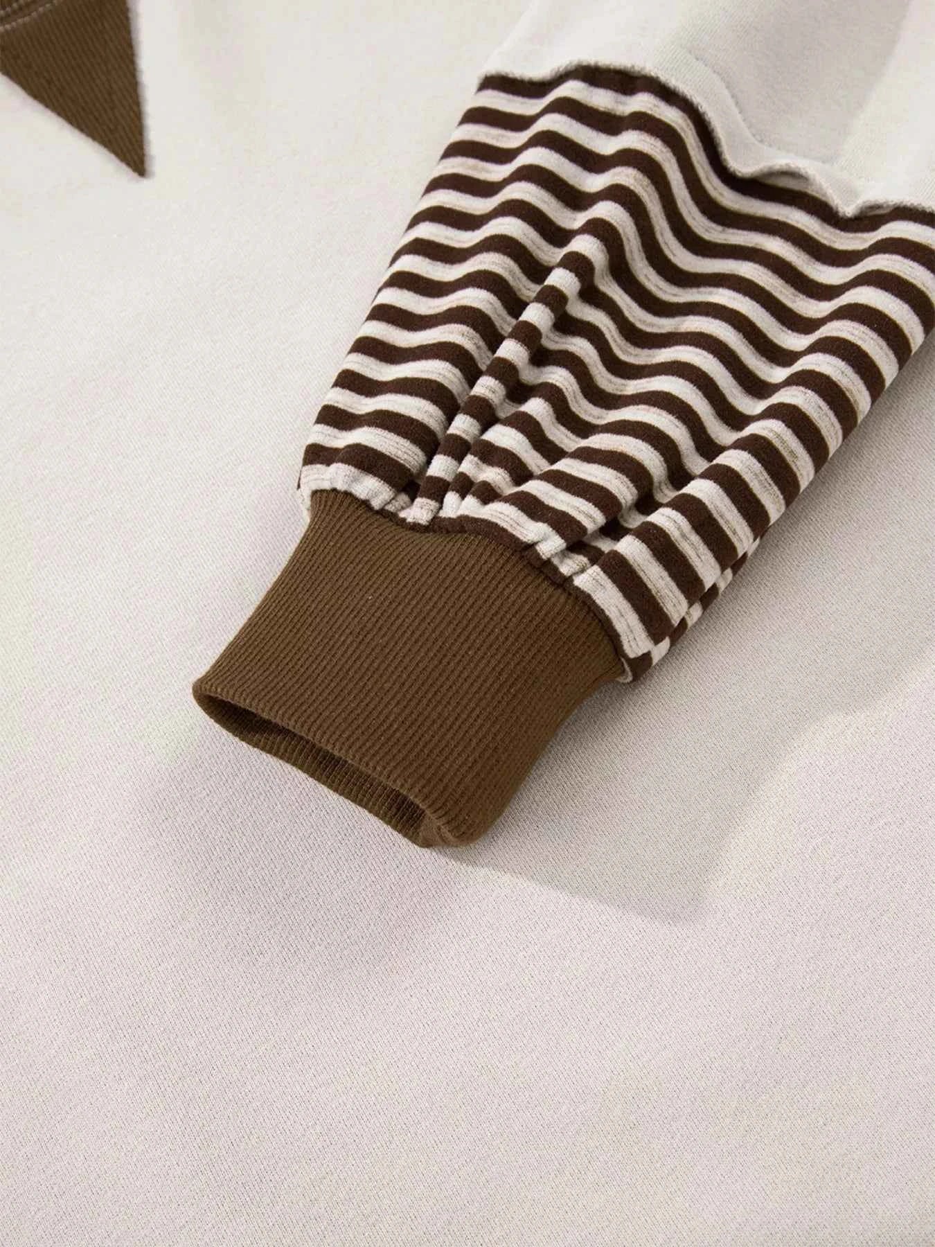 Contrast Striped Long Sleeve Sweatshirt 744a0a7d3b2d4e5798c911efebca6da6-Max-Origin