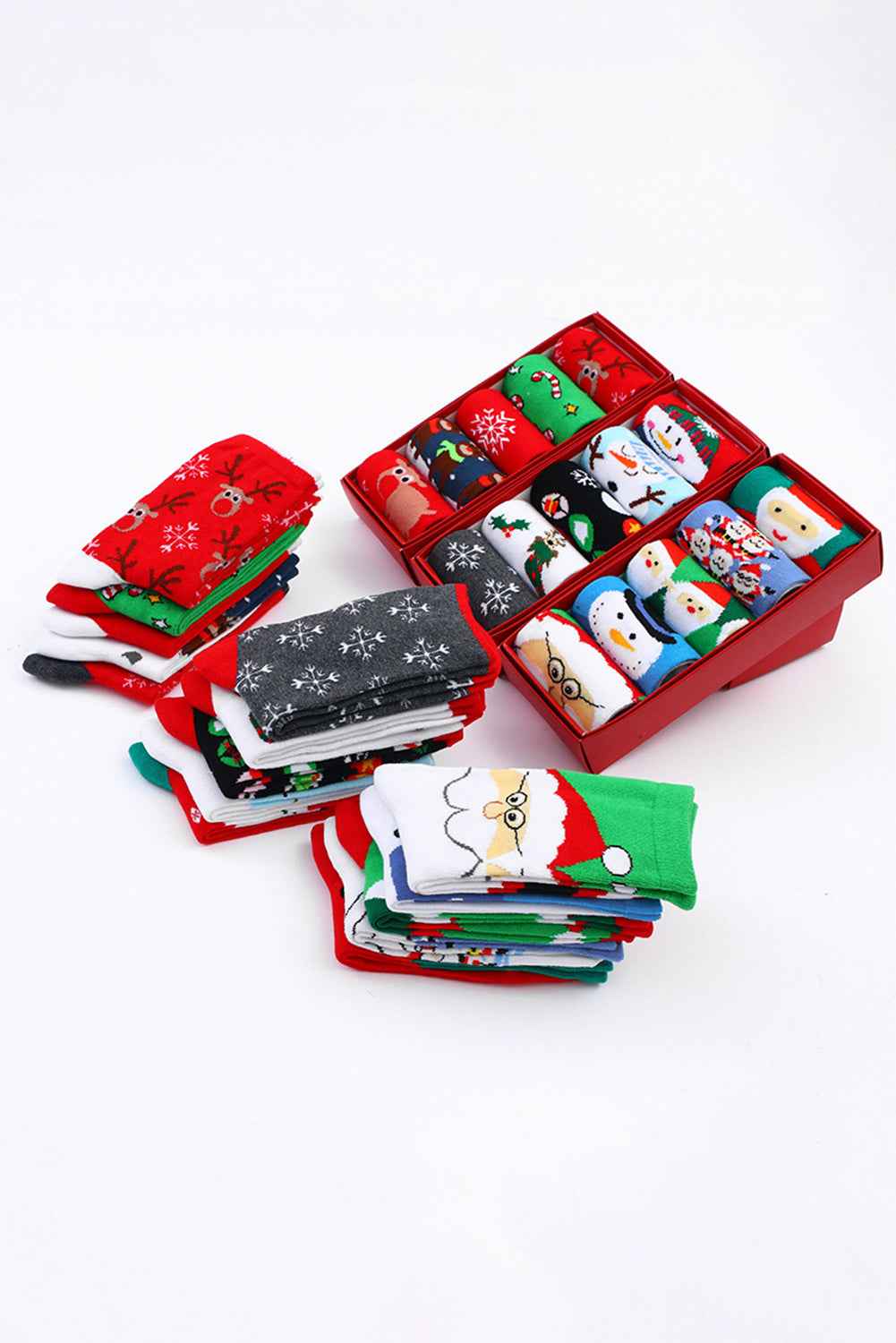White Christmas Cartoon Pattern Socks Set 750305a4f9968220