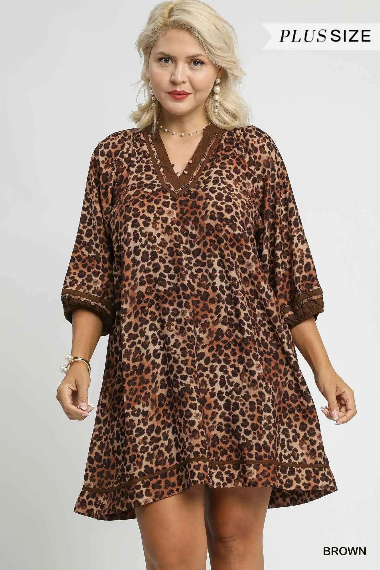 Umgee Full Size Leopard Print Mini Dress with Contrast Trim Plus Size 752ef155-6972-487c-a6af-9caf1b4c823a-Max-Origin