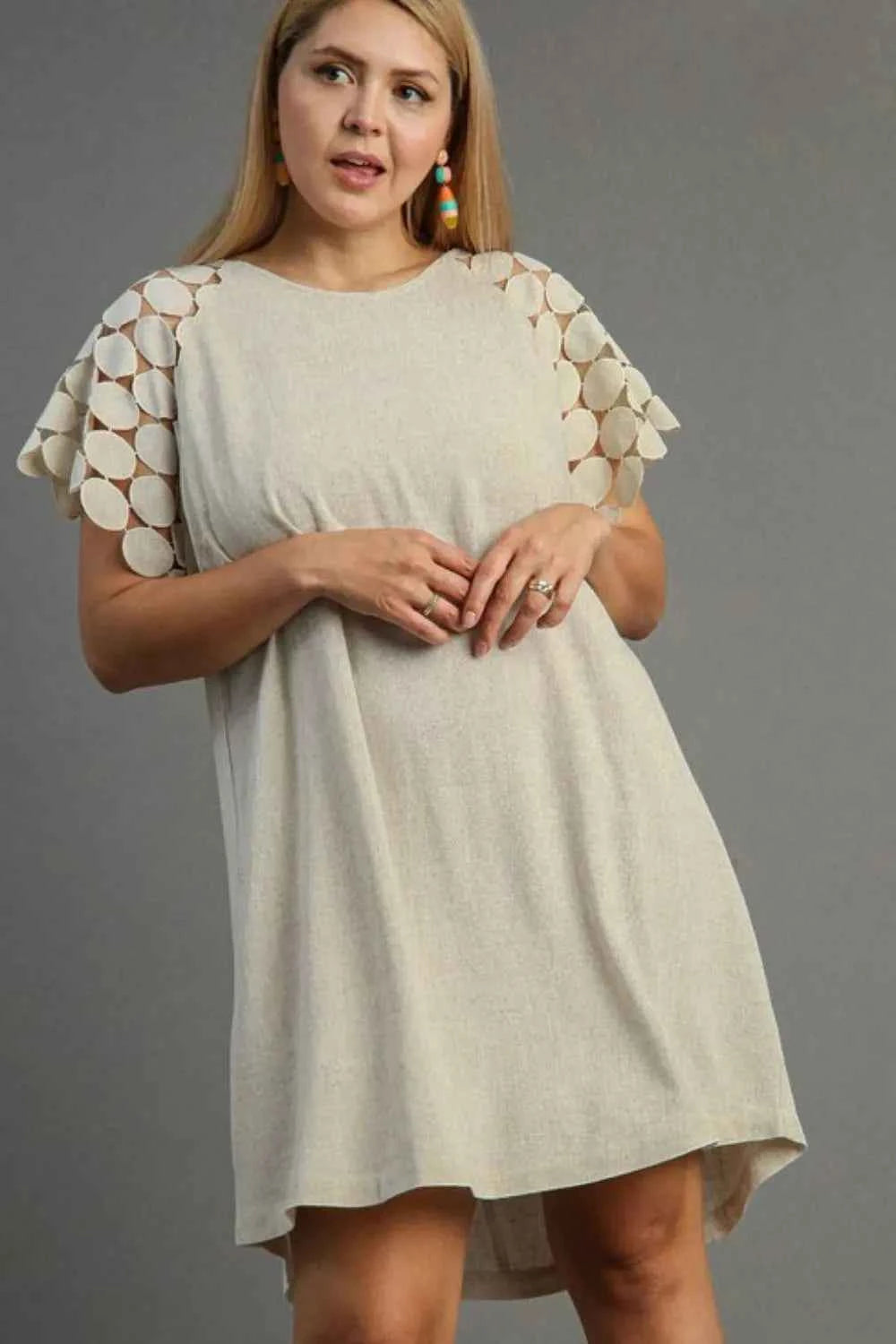 Umgee Full Size Round Neck Mini Dress Plus Size 757ce4d0-2adf-4c94-8a2a-4caaf825f924-Max