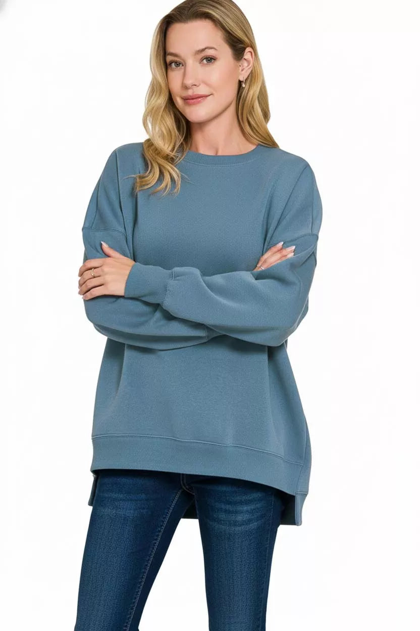 Zenana Fleece Hi-low Boyfriend Sweatshirts with Pockets 75fb6ec5-b036-4ecc-80fe-458751f0813c-Max-Origin