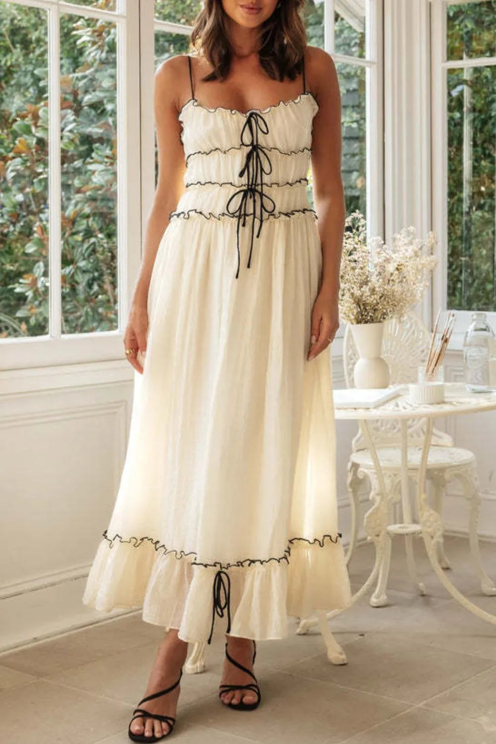 Frill Tied Front Midi Cami Dress 77ddb95b-8ee9-4d8f-8175-e8e59a36b83e-Max-Origin