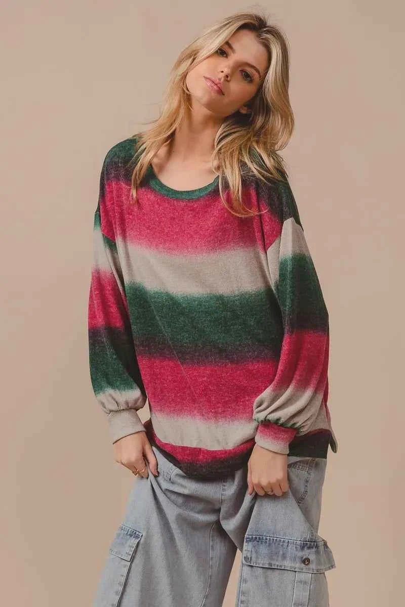 BiBi Striped Gradation Print Knit Top 787368cbbf0247d1bd79d9fd377ce641-Max-Origin