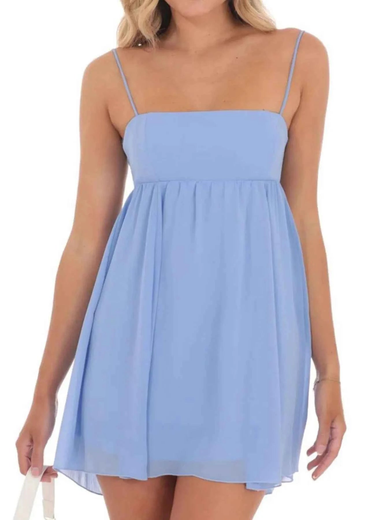 Tie Back Spaghetti Strap Mini Dress Blue 78ec7a1e-8839-4854-a2db-05c1aaf07e03-Max-Origin