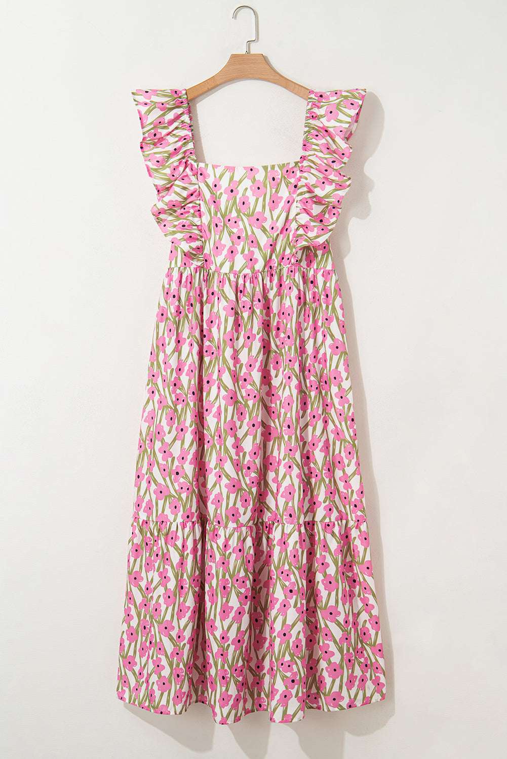 Pink Plus Size Ruffle High Waist Floral Maxi Dress 79c7b6072e4438af-_7