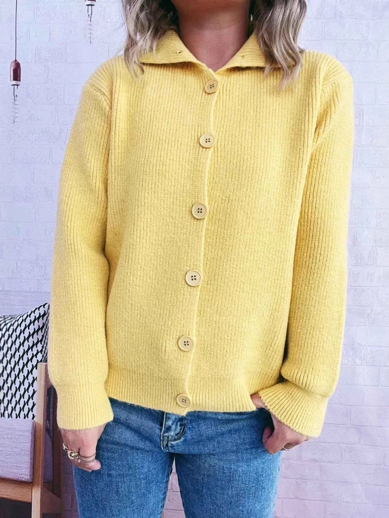 Ribbed Button-Up Cardigan 7c0219b187fc444bbcdc1a577ce964e6-Max-Origin