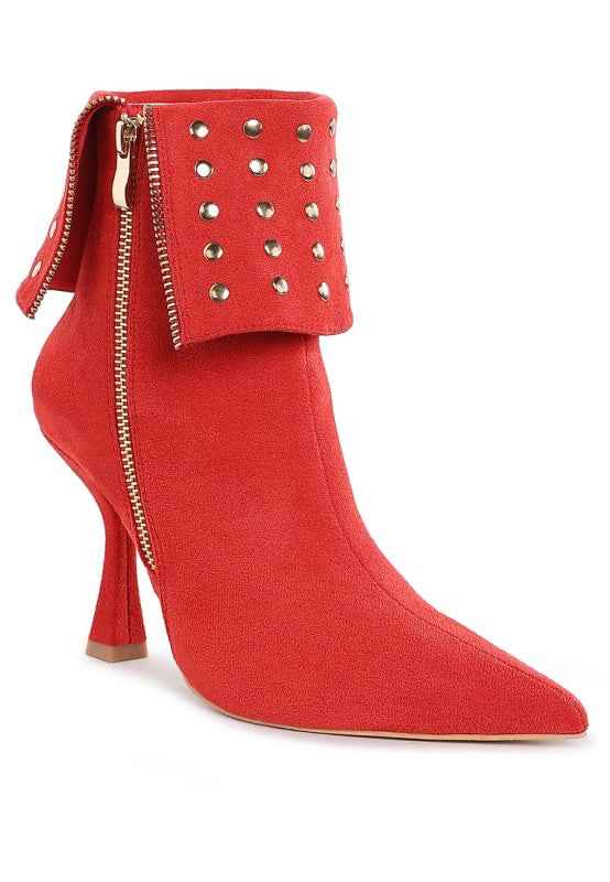 Kolara Studded Foldover Boots Red 7d9ffc32-176e-40c9-9e13-e9689cdbe4c8