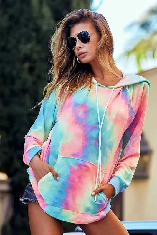 BiBi Tie Dye French Terry Hoodie with Kangaroo Pocket CHARCOAL TIEDYE 7db51b6291944d239be71a6ddbeaa8a4-Max-Origin