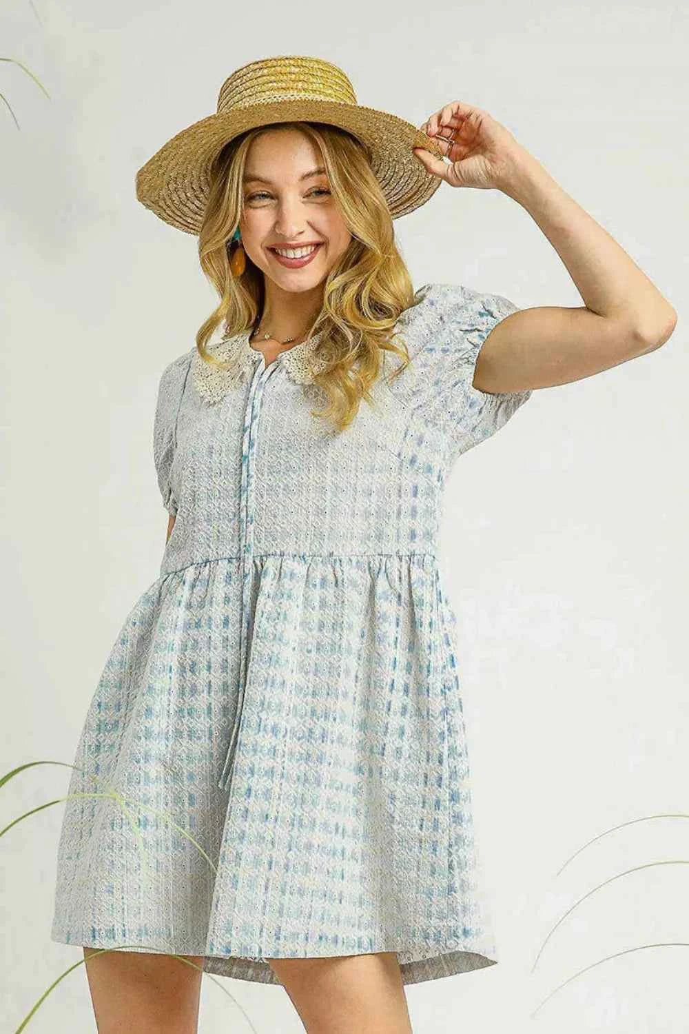 Umgee Lace Detail Short Puff Sleeve Mini Dress Sky Blue 7dc0b3f3-e2f8-460f-802b-9ece0290f368-Max-Origin