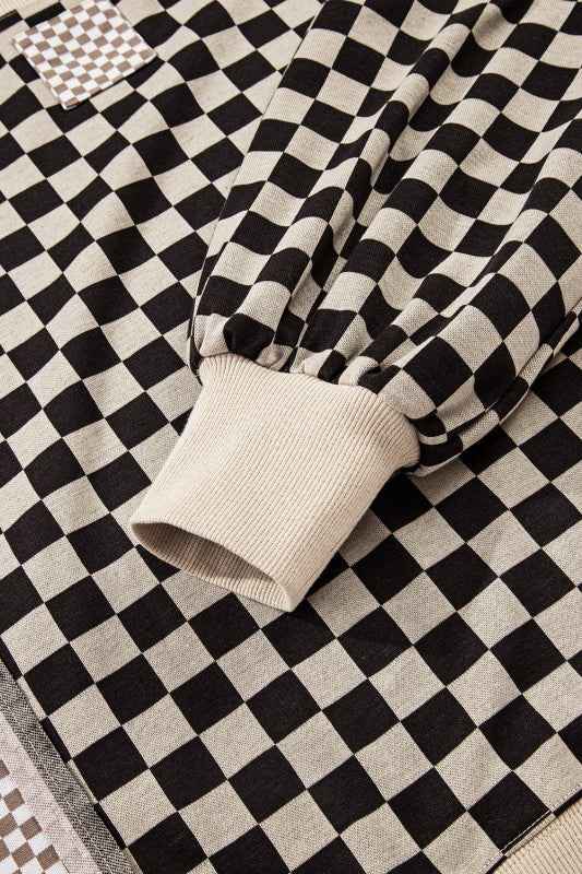 Checker Patchwork Long Sleeve Top 7e13c911-454e-42bc-a1da-234979e0dd8b