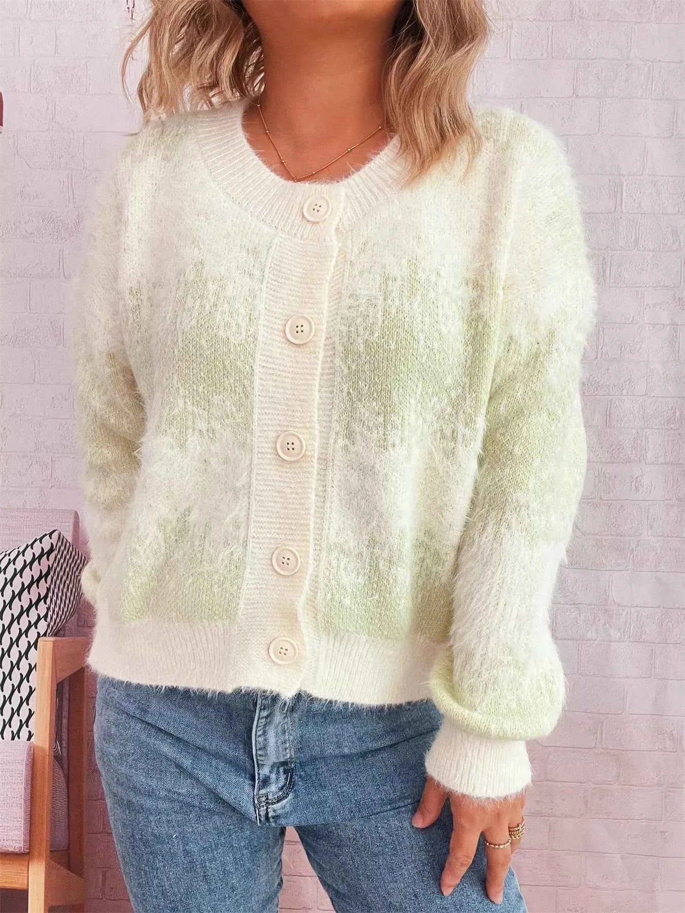 Ribbed Hem Button Up Cardigan 7fbf3e52a52a417d901231c2aa921031-Max-Origin