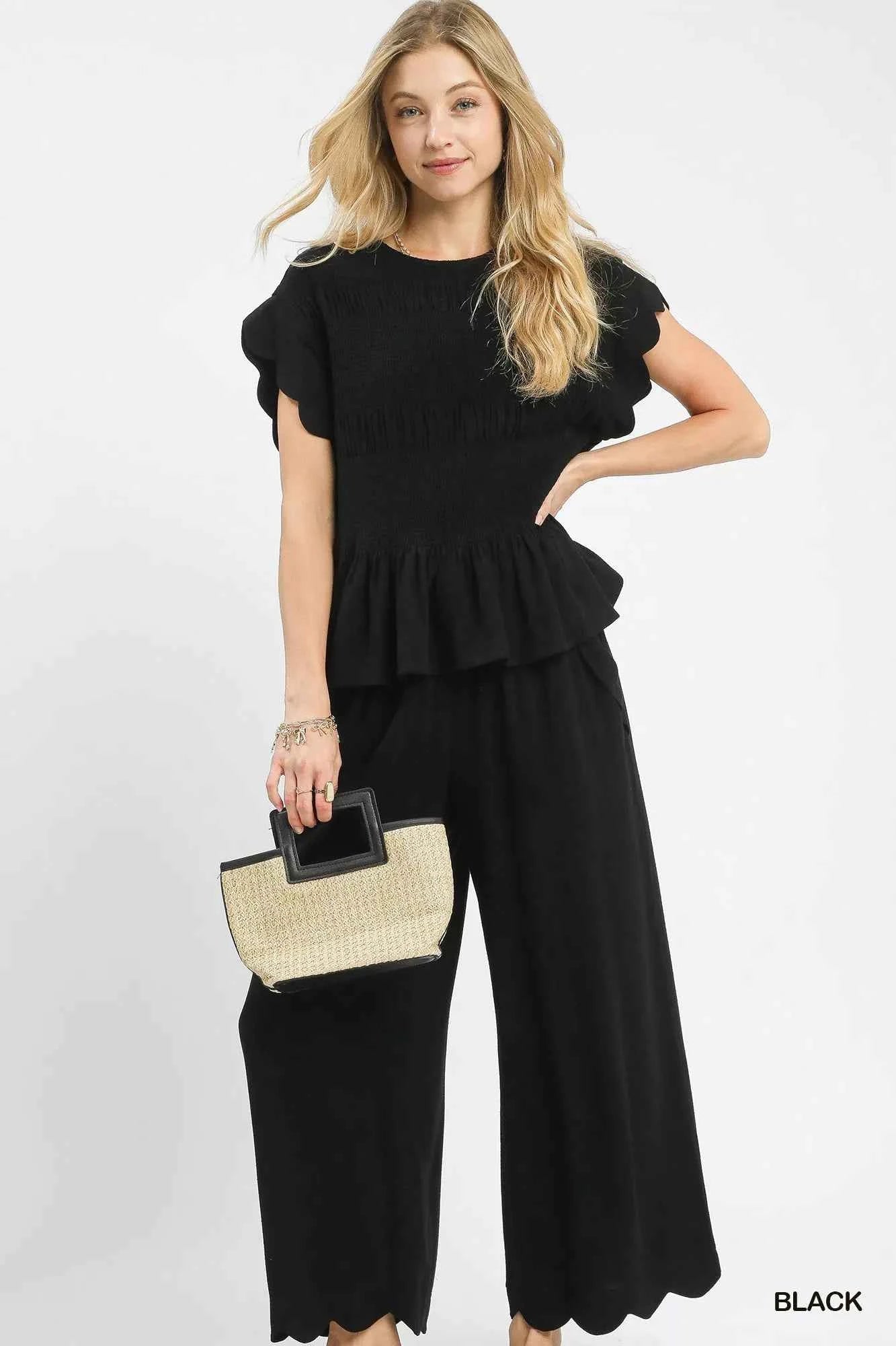 Umgee Linen Blend Smocked Peplum Blouse 80bb18a5-e31f-4e1a-823f-f45bcdaa7ec8-Max-Origin