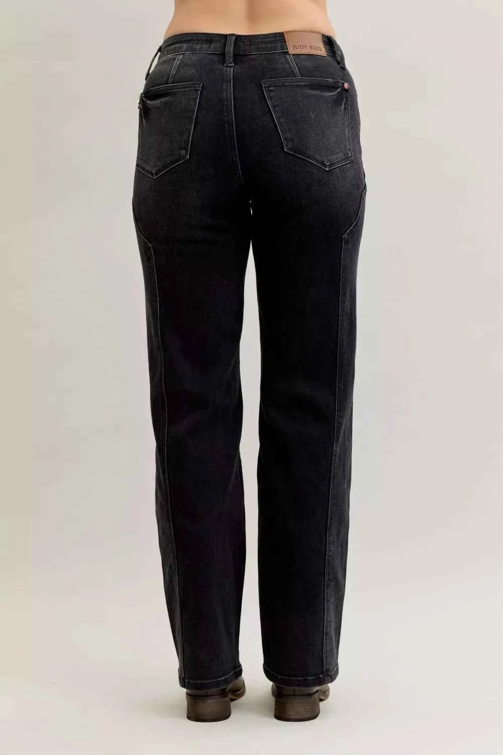 Judy Blue Mid Rise Straight Western Seam Detail Jeans 814163541bb6457a902db00a0404aabf-Max-Origin