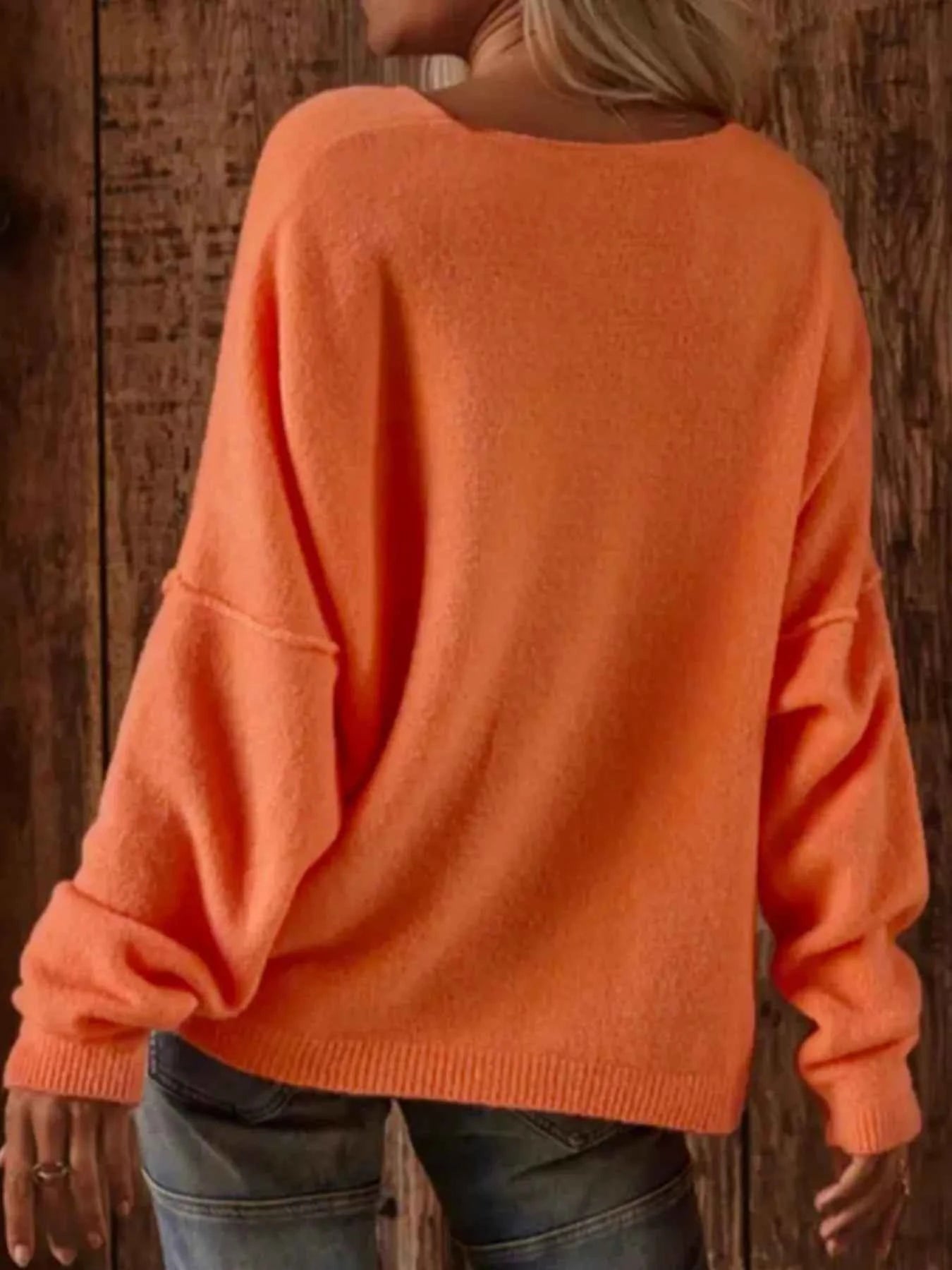 V-Neck Dropped Shoulder Sweater 81601c63-dcdb-4146-9916-532312b9e627-Max-Origin