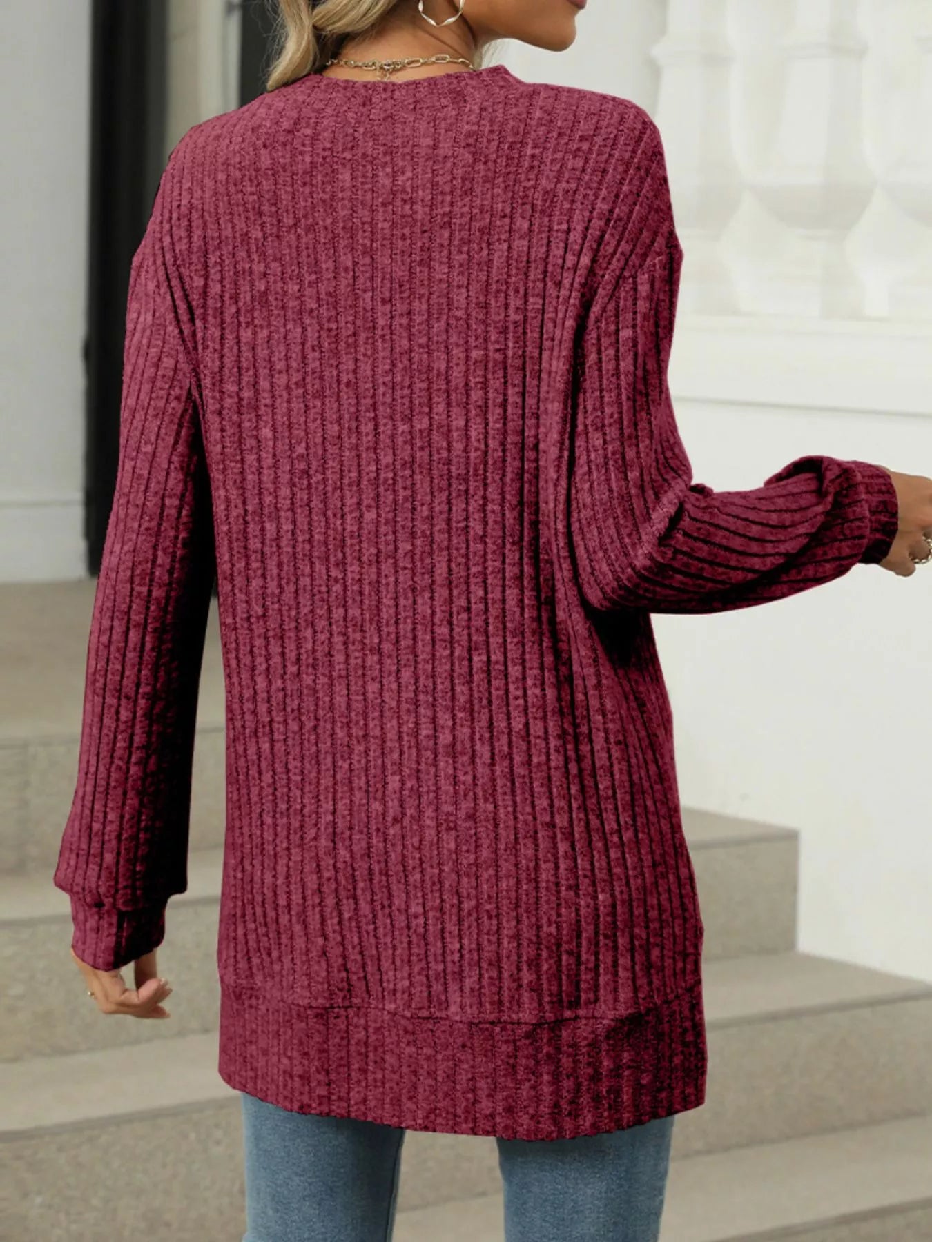 Ribbed Knit Round Neck Sweater 818d7c9d-b44b-4f70-aa24-e91c4266b56c-Max-Origin