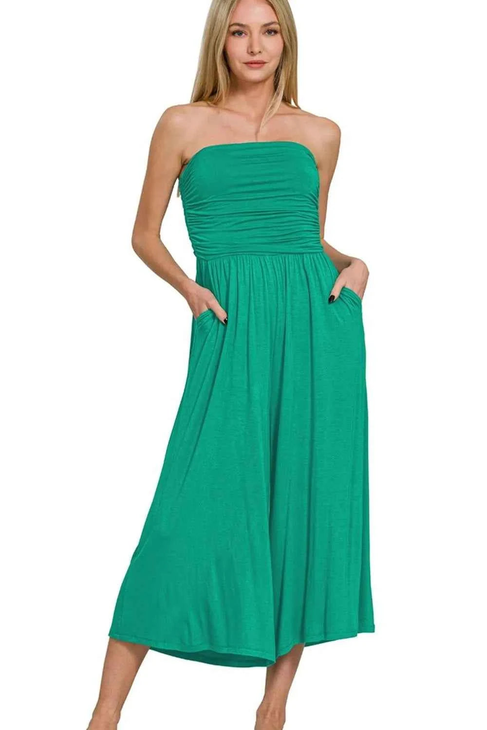 Zenana Double Layered Strapless Tube Top Jumpsuit K GREEN 81e848c5-d079-4020-b358-193fd7feac92-Max-Origin
