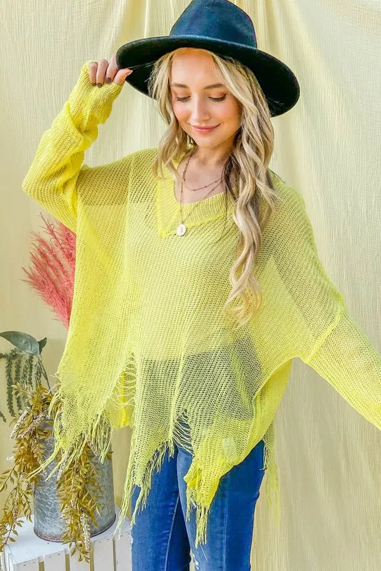 And The Why Distressed Mesh V Neck Spring Sweater Cover Up 841a49edaa794502a135981cb1d63721-Max-Origin