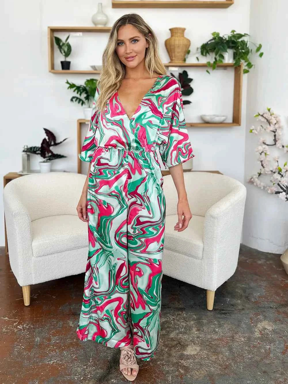 Double Take Full Size Half Sleeve Wide Leg Jumpsuit 85e3dce1-23cd-4ea3-a530-85a19d8cb895-Max